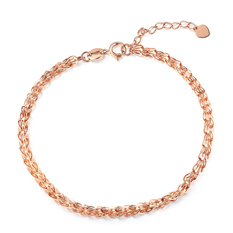 

Sinya 18k Au750 gold Pteris chain bracelet thickness about 4mm suit for Office ladies decent women girls Mom lover best gift