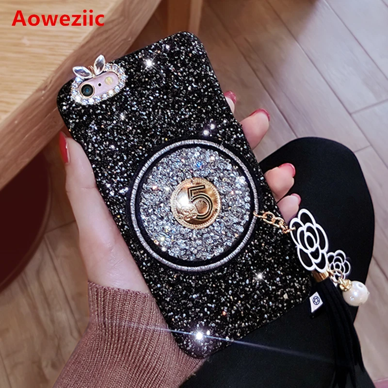 

Aoweziic luxury fashion flash rhinestones pendant For iphone X XR XR MAX 8 6s 7plus phone case protective sleeve influx of women