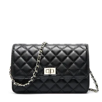 

Simple and portable rhombic chain women's bag new fashion leather shoulder Messenger bag diagonal small square bag female