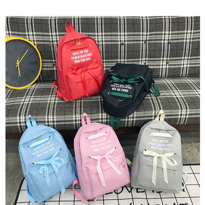 Модные холщовые женские рюкзаки с бантом Mochilas для путешествий сумки ноутбуков