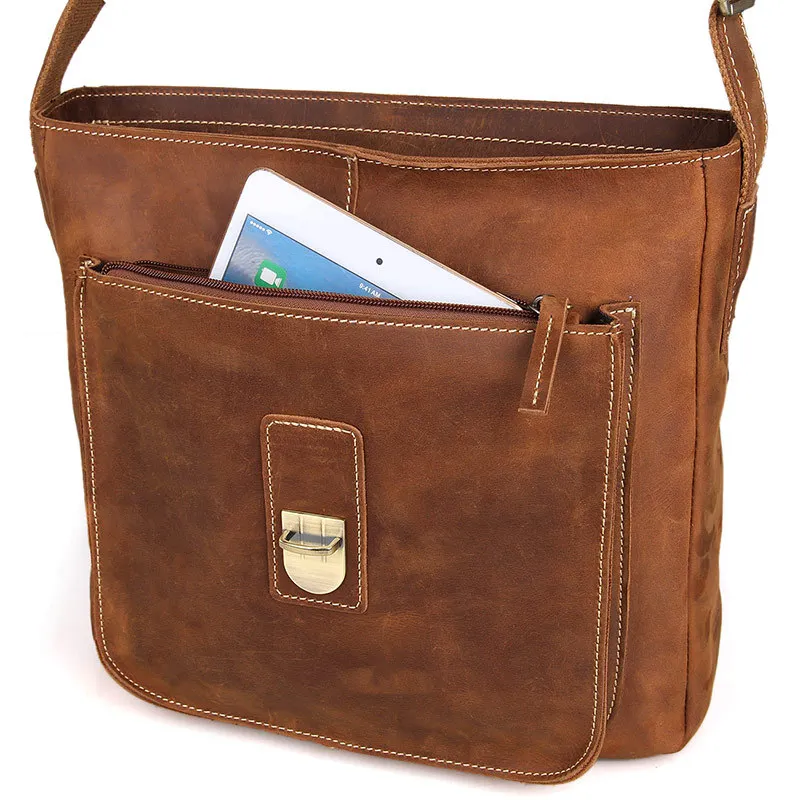 Woosir Leder Messenger Umhängetasche Vintage