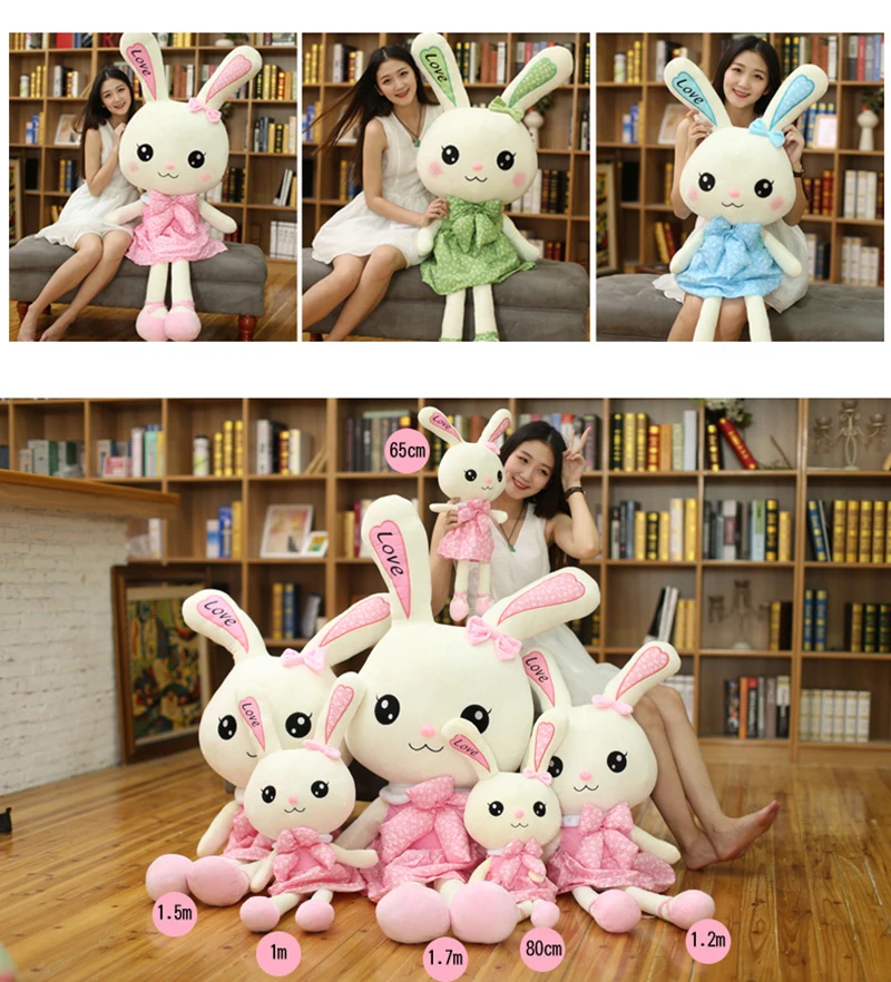2 Valentine's Day Love Dress Rabbit Plush Dolls