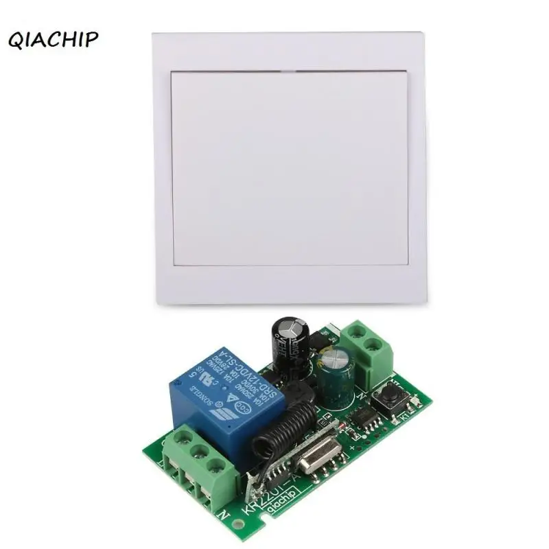 

QIACHIP 433Mhz 1CH Wireless Remote Control Switch Receiver with RF 86 Wall Panel Remote Transmitter For Hall Bedroom Lights H4