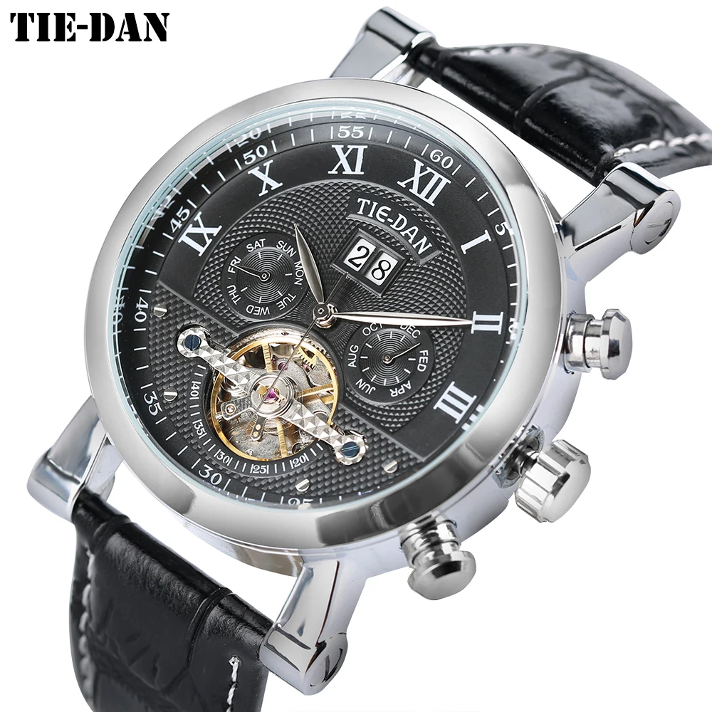 Top Luxury Brand TIEDAN Tourbillon font b Mechanical b font Automatic font b Men b font