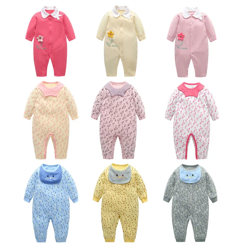 

Newborn Baby Cute Cartoon Warm Rompers Boys Girls Long Sleeve O-Neck Basic Rompers Kids Jumpsuit Costumes