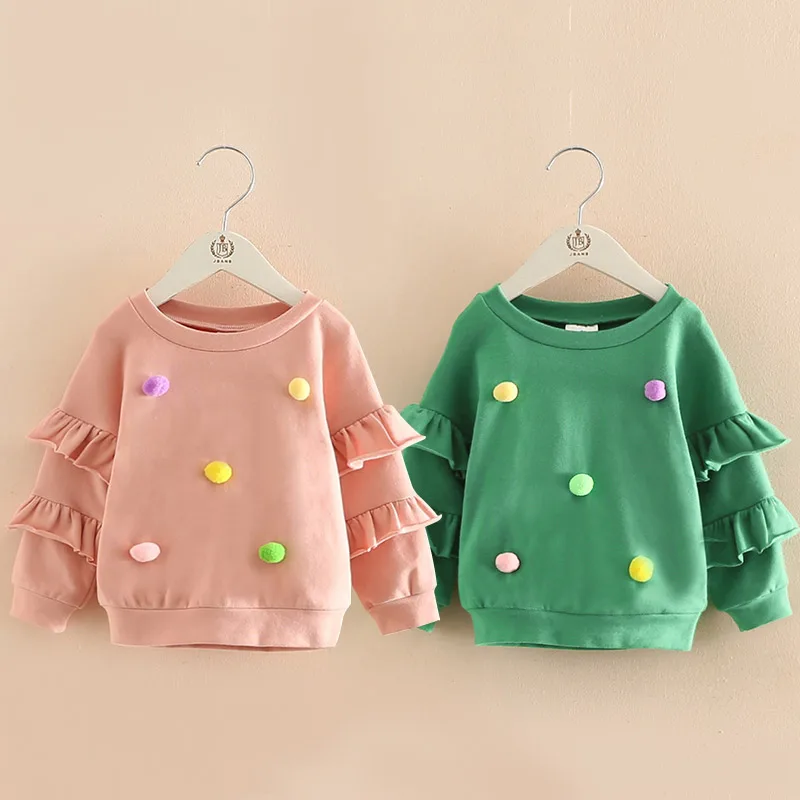 2018 Spring Autumn 2 5 6 7 8 9 10 Years Children'S Birthday Gift Flare Trumpet Sleeve Decoration Coat Kids Baby Girl Sweatshirt 2018 Spring Autumn 2 5 6 7 8 9 10 Years Children'S Birthday Gift Flare Trumpet Sleeve Decoration Coat Kids Baby Girl Sweatshirt