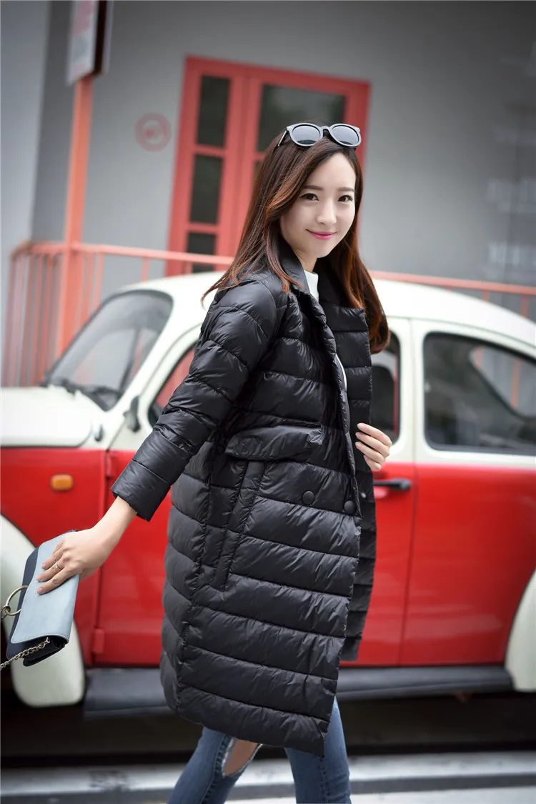 322 новые осенние и зимние модели курток, хлопковый женский ультра-светильник, верхняя одежда, теплое длинное пальто для женщин