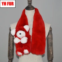 Детский Настоящий мех кролика шарф мех кролика Рекс червь и мягкий шейный платок детские шарфы с кроличьим мехом в розницу