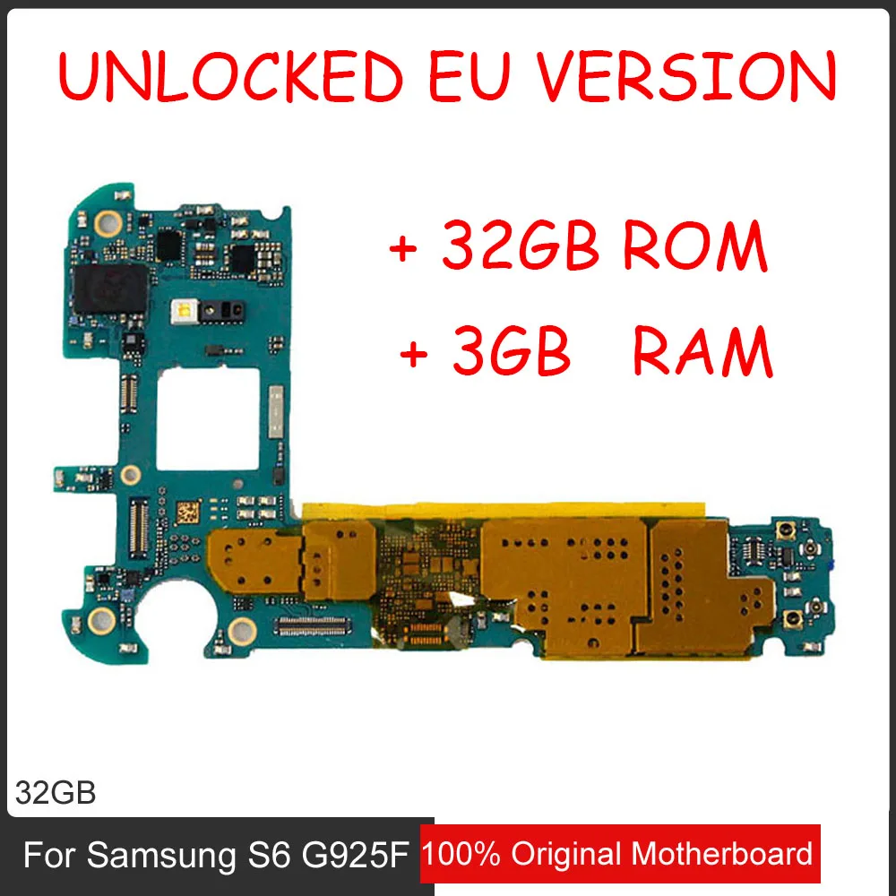 

32gb Europe Version for Samsung Galaxy S6 edge G925F Motherboard,Original unlocked for Galaxy S6 G925F Mainboard,Free Shipping