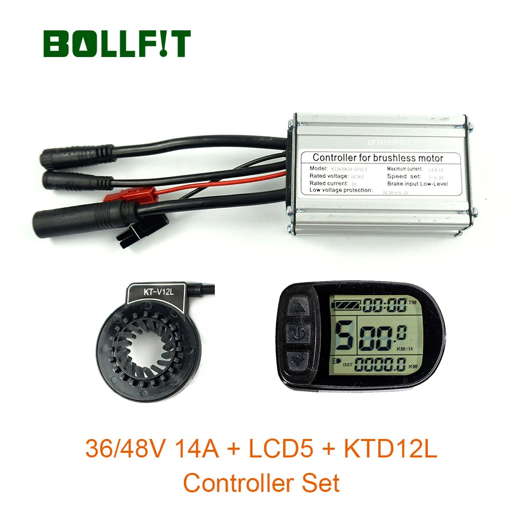 

36V48V 250W Waterproof Controller 14A with Light Fuction LCD5 Color Display PAS Set E-bike Conversion Kit Hall Sensor