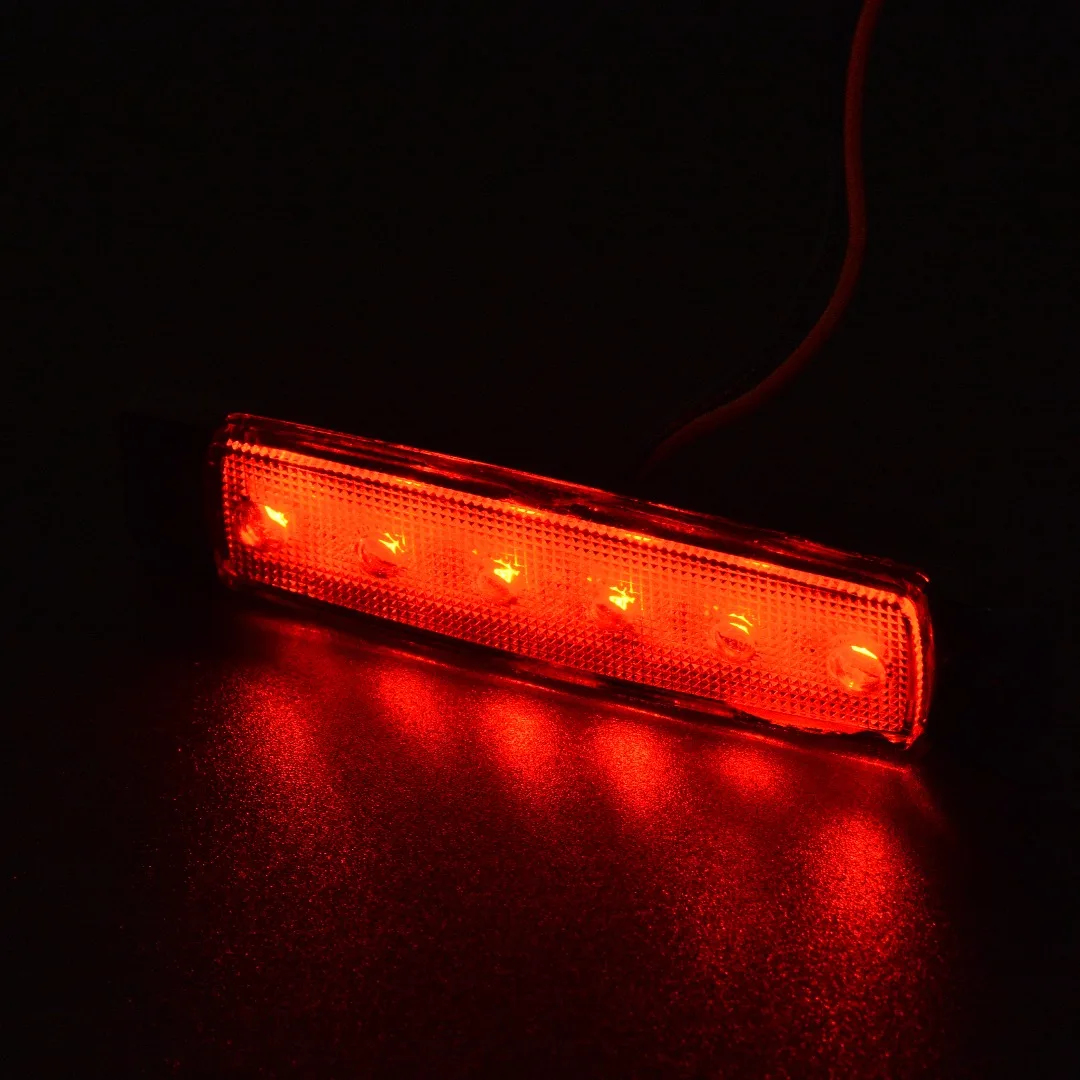 30pcs/set 24V 6LED Truck Trailer Bus Side Marker Indicators Light Red+White+Yellow External Lights for Auto Car