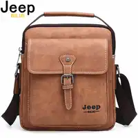 JEEP BULUO Brand New Man Handbag Hot Sale Men Messenger Shoulder Bags Frosted Leather Large Capacity Tote Casual Business Bag