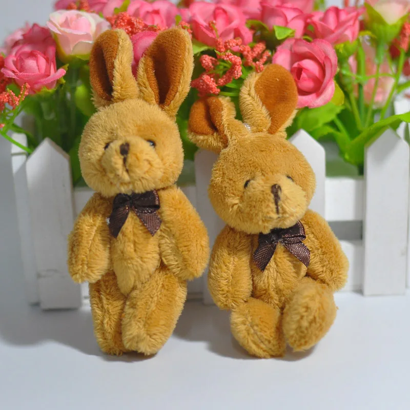 2017 New Lovely Rabbit Plush Toys Joint Rabbits DollsWedding Party Flower Decor DIY Materials 8cm 30pcs (9)