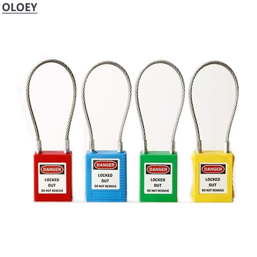 

1pc Steel Cable Safety Padlock Engineering Safety Cable Lock Beam Padlock Corrosion Resistant Impact Resistant Stainless Steel