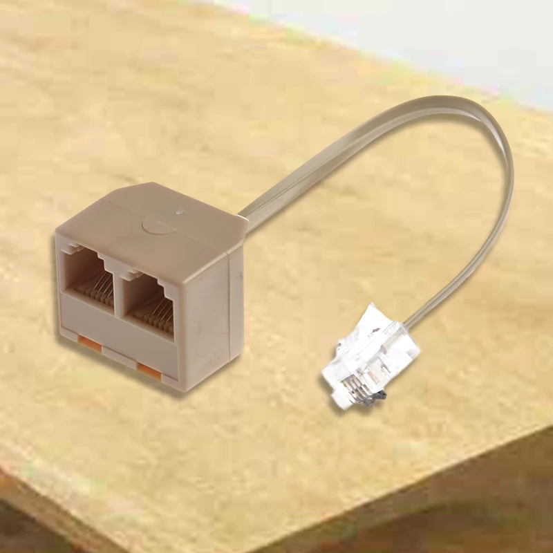 

Telephone RJ11 Male Line to Double RJ11 Female Jack Filter Splitter Adapter