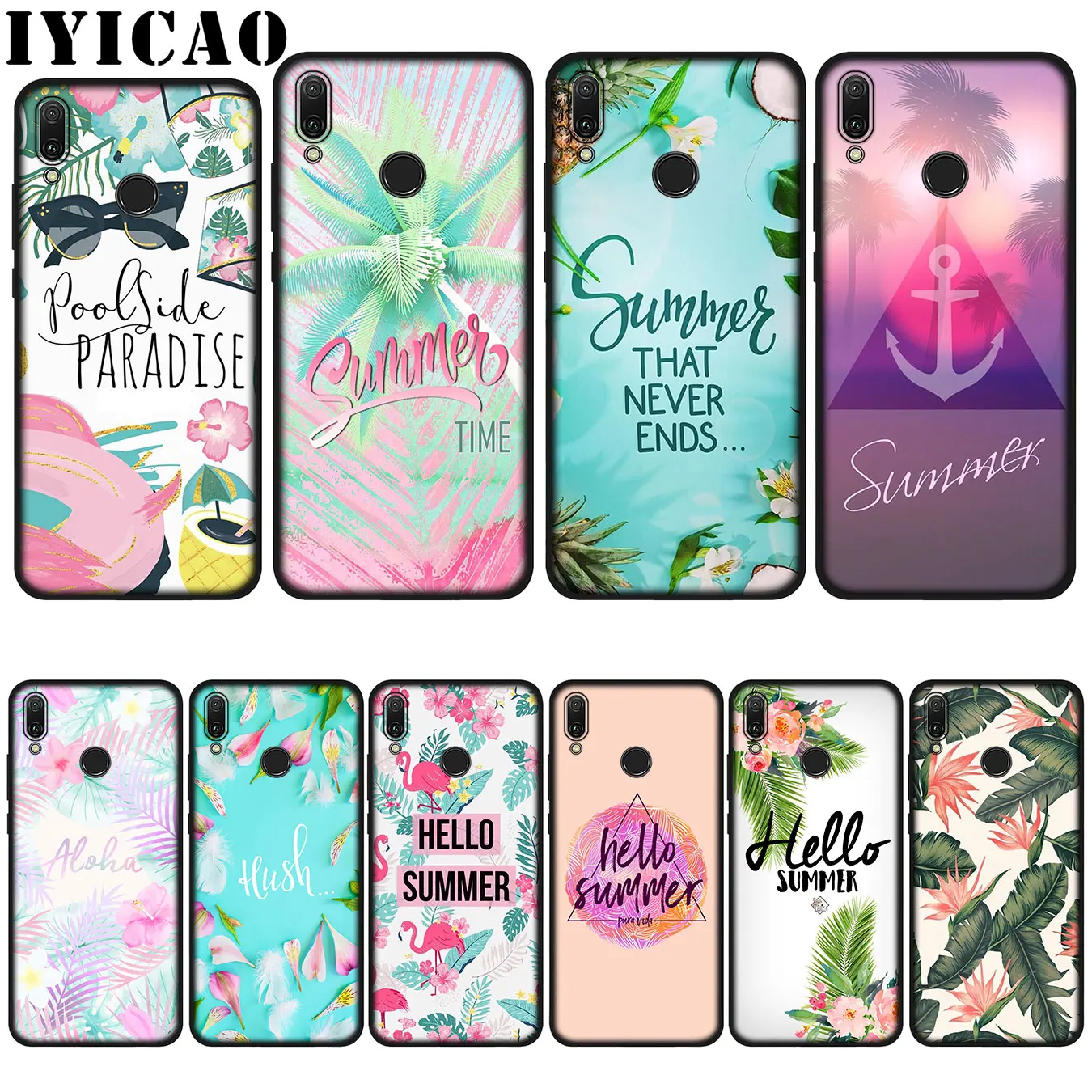 

IYICAO Cool in summer Soft Case for Huawei P20 Pro P10 P8 P9 P30 Lite Mini 2017 P Smart 2019 Cover