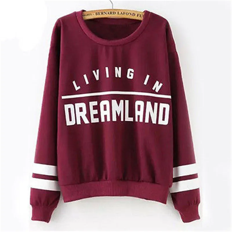 

2016 Women's Casual Long Sleeve Hoodie Sweatshirt Jumper Pullover Letter Print Shirt Coat DreamLand Nirvana