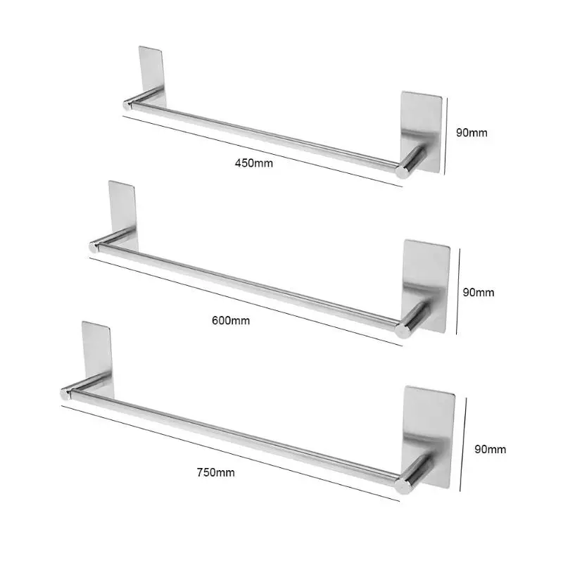 1 шт настенный Нержавеющая сталь Полка для полотенец для ванной держатель клейкий сильный Ванная комната подвесная полка Туалетная