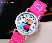 New Cute Snow Queen Princess Watch Cartoon 3D Children Kids Girls Quartz Quartz Analog Watches Toys Gifts Promotion Clock Hour