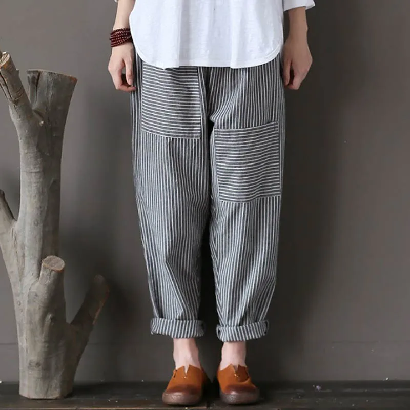 Summer Pants Women Fashion Retro Loose Trousers New