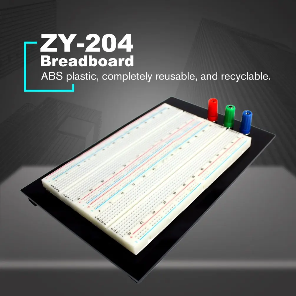 

1660 Points ZY-204 Mini Solderless Prototype Breadboard Protoboard PCB Universal Circuit Test Board DIY Tools Bread Board