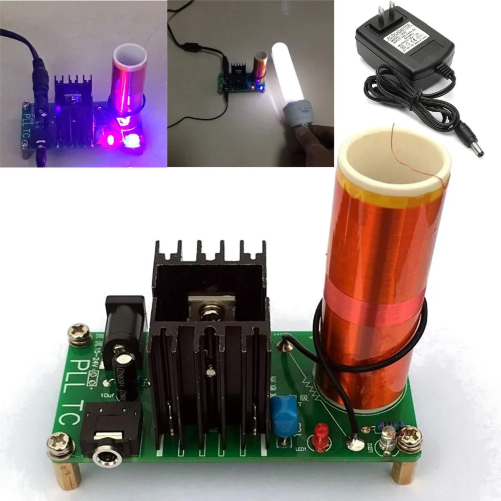 15W DIY Mini Tesla Coil Plasma Speaker Set Electronic