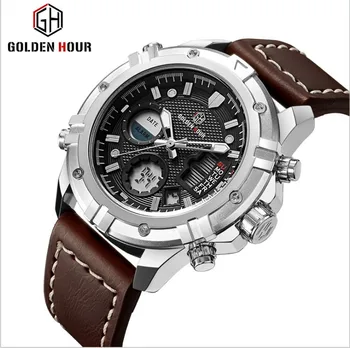 

Explosion watch multi-function waterproof casual fashion electronic watch men sports watch student leather watch men