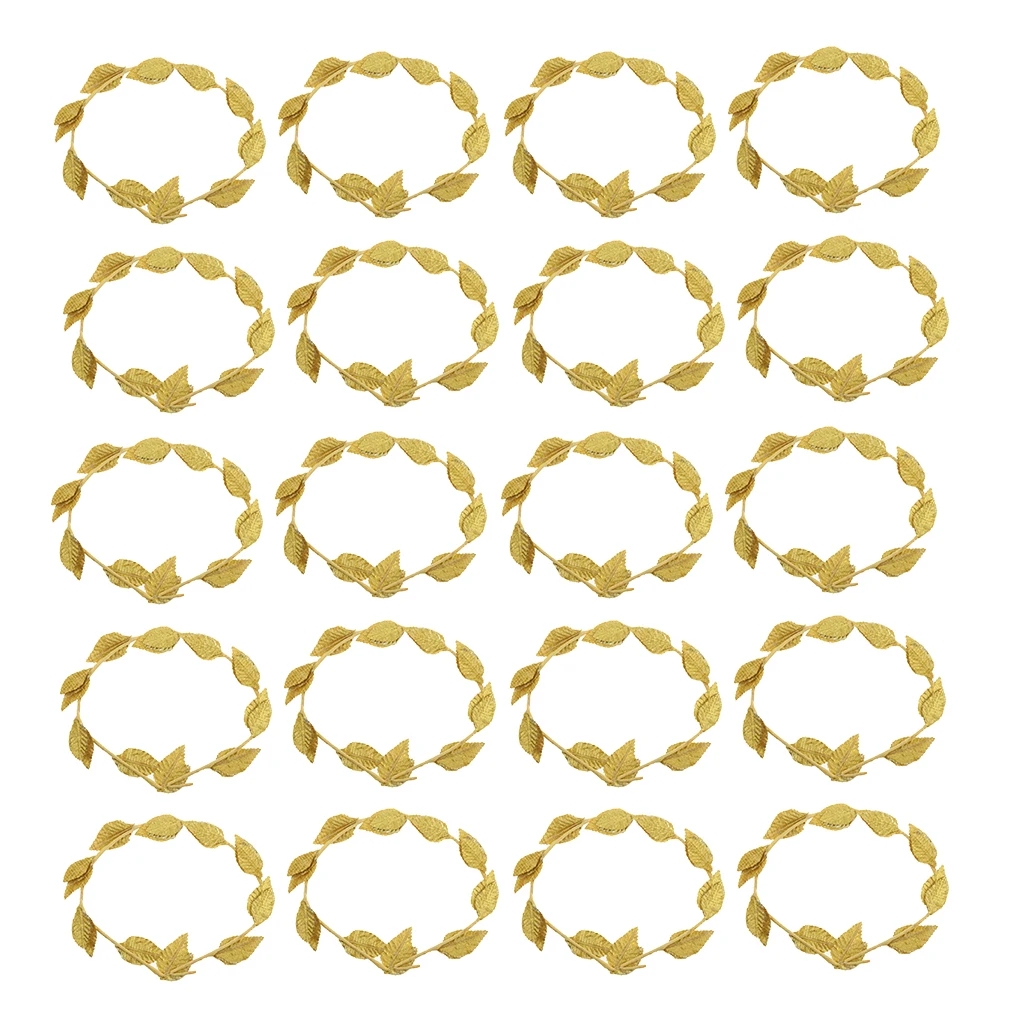 Pack of 20pcs Gold Wreath Headband Leaves Hair Band Roman Costume Props Summer Wedding Party Favors