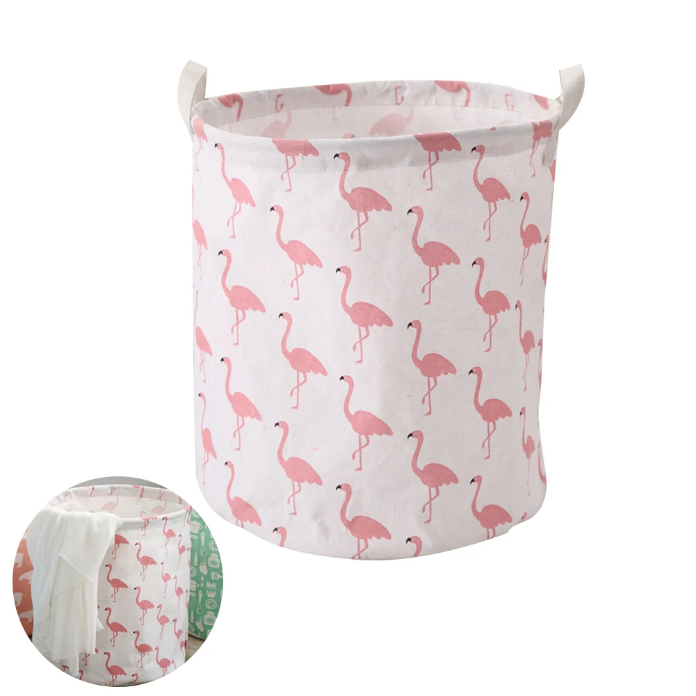 1 قطعة سلة الغسيل القابلة للطي فلامنغو نمط الملابس القذرة سلة المياه مقاومة الأطفال لعبة تخزين دلو الطفل المنظم