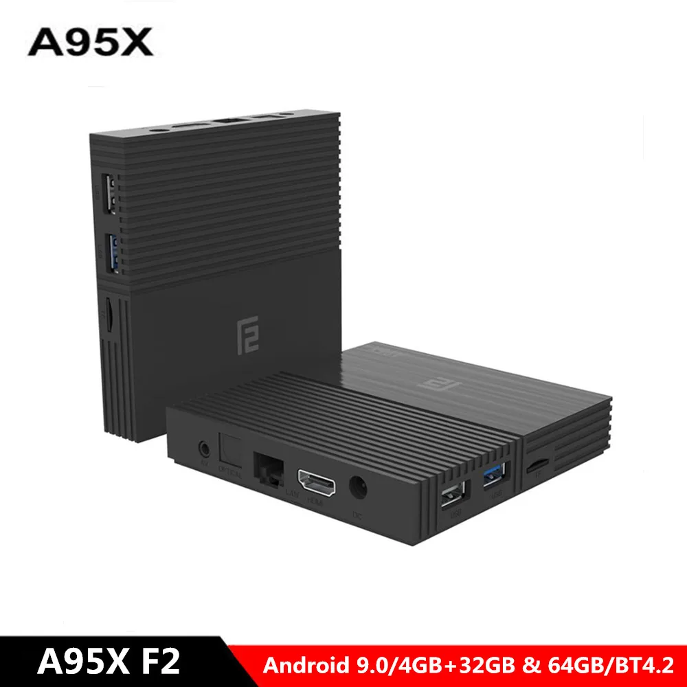 

A95X F2 Smart TV Box Android9.0 Amlogic S905X2 4GB DDR3+32GB EMMC Set Top Box Support YouTube HD 4K 2.4G WiFi BT4.2 Media Player