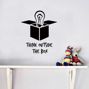 

THINK OUTSIDE THE BOX Creative Wall Sticker for kids rooms background home decoration English admonition stickers wallpaper