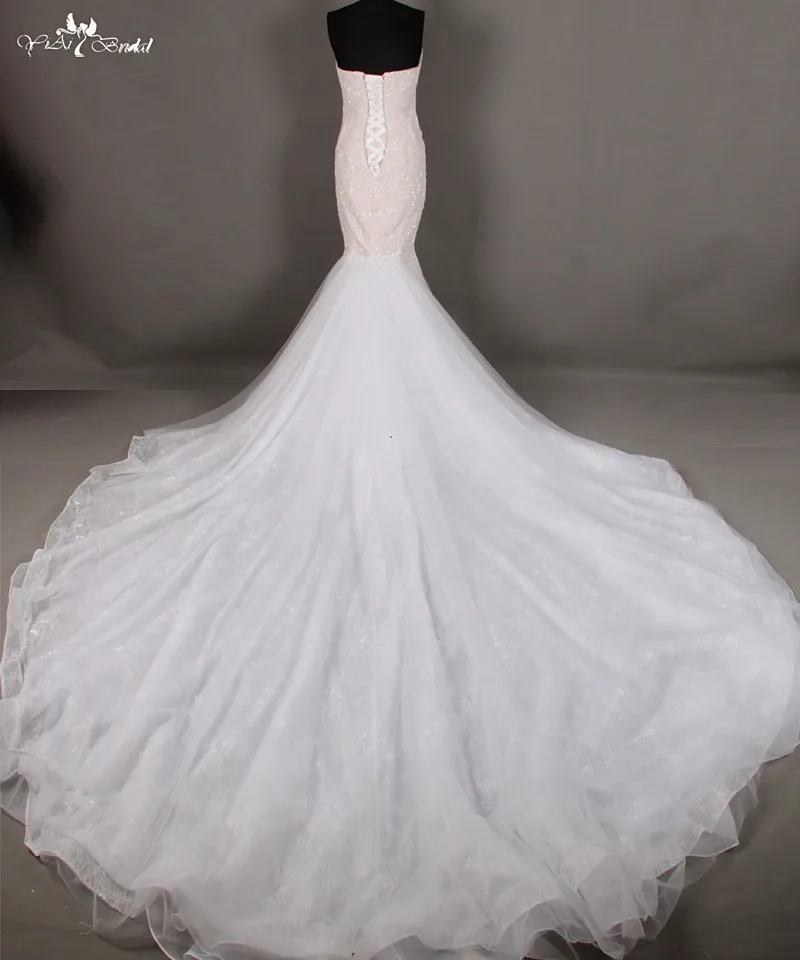 RSW770 Luxury Detachable Skirt Wedding Dresses Mermaid Long Train (6)