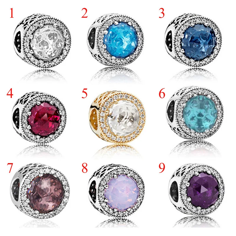 

Marfend Fashion 2018 New 100% Silver 925 Radiant Hearts Red Blue Clear CZ Charms Beads Fit Charm Bracelet Women Party Jewelry