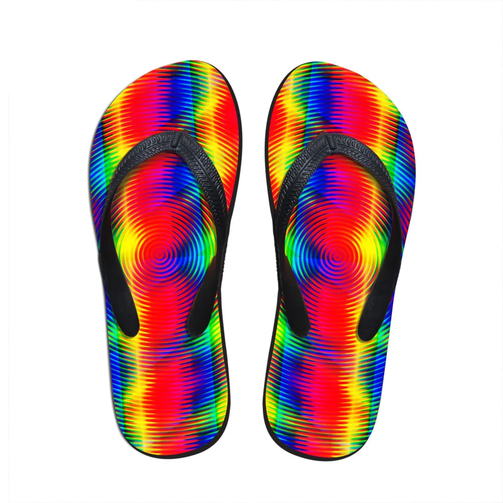 NOISYDESIGNS 3D Candy Color Printed Casual Flip Flops oumo Fashion