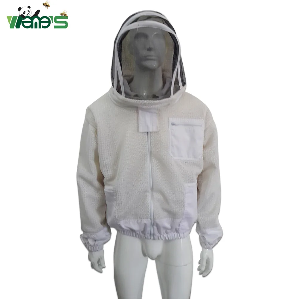 

Wangshi Three Layer Air Through Vented Mesh Beekeeping Jacket Beekeeper Clothing Suit Equipment Tool