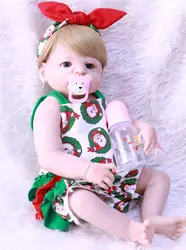 Dollmai Кукла Reborn Baby Girl игрушки Bebe 22 "Reborn полный силиконовые куклы для детей Рождественский подарок Boneca реборн силиконовая COMPLETA