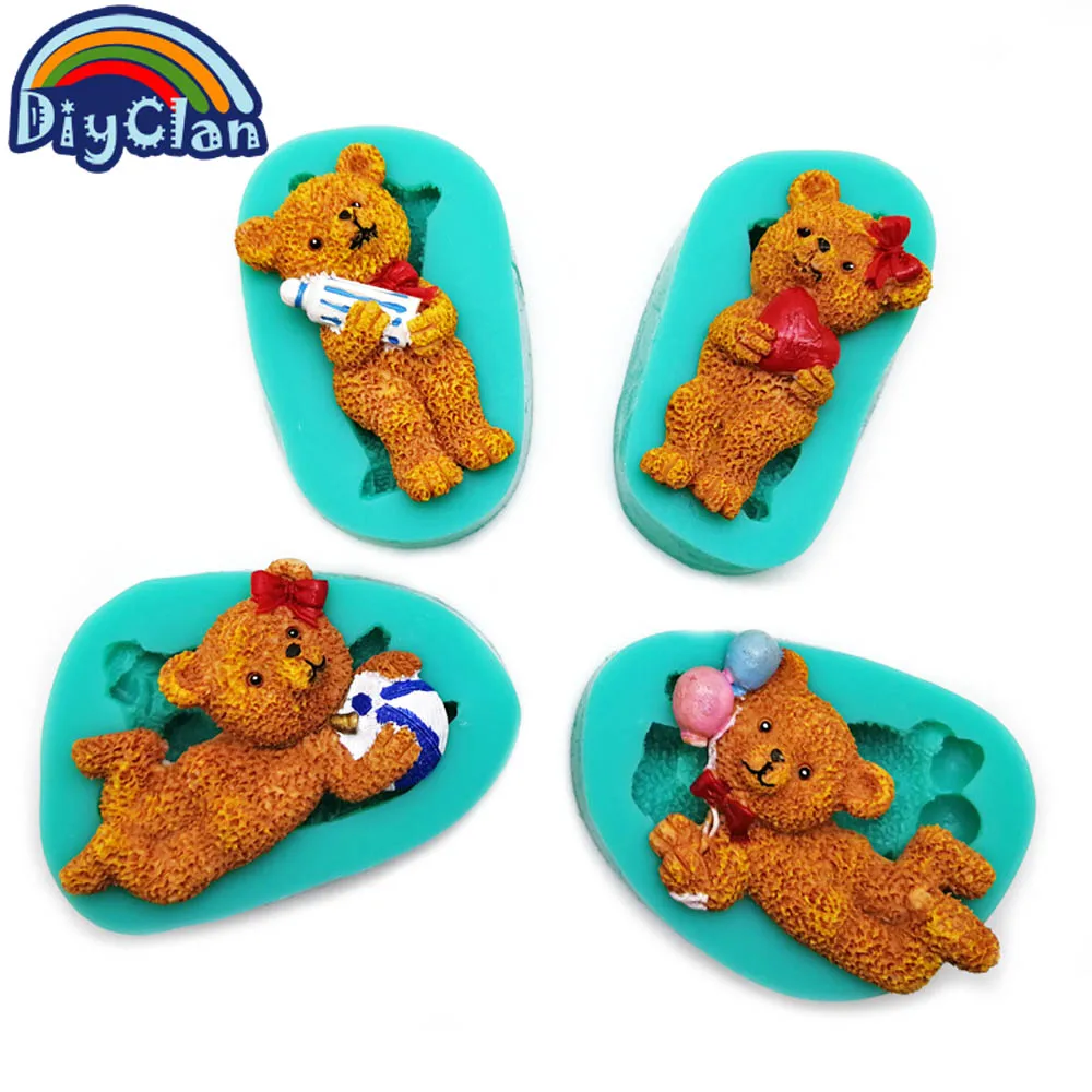 

Teddy Bear Series cupcake Silicone mold Cartoon Lovely Bear cake decorating tools for chocolate confeitaria muffin silicone form