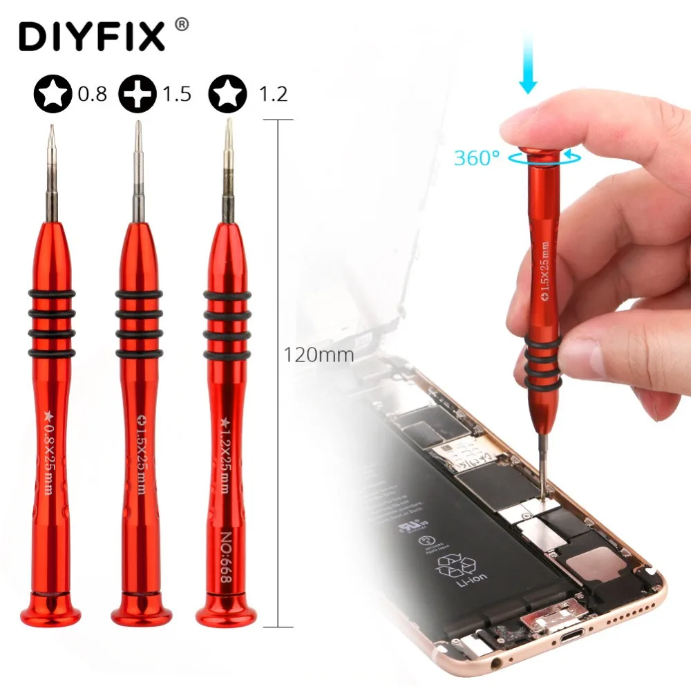 DIYFIX 1 шт. Прецизионная отвертка Y0.6 P2 P5 Pentalobe 5 Phillips для MacBook мобильный телефон MP3
