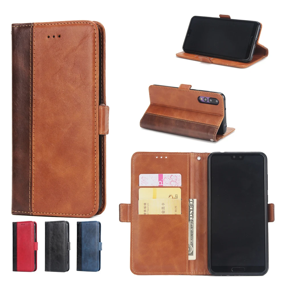 

luxury Retro Style stitching Stand Flip Card Hold Wallet Cover Case for Huawei P20 Pro P10 P9 P8 Lite 2017 Honor 10 9 8 Fundas
