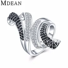 MDEAN Nuevo Oro Blanco Plateado para las mujeres Anillos de compromiso CZ diamante mujeres anillos de boda joyería de la vendimia Accesorios de moda MSR807