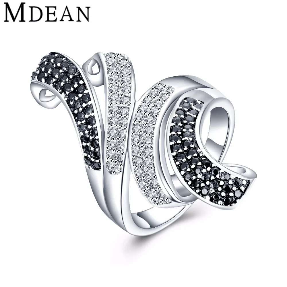 MDEAN New White Gold Plated font b Rings b font for font b women b font