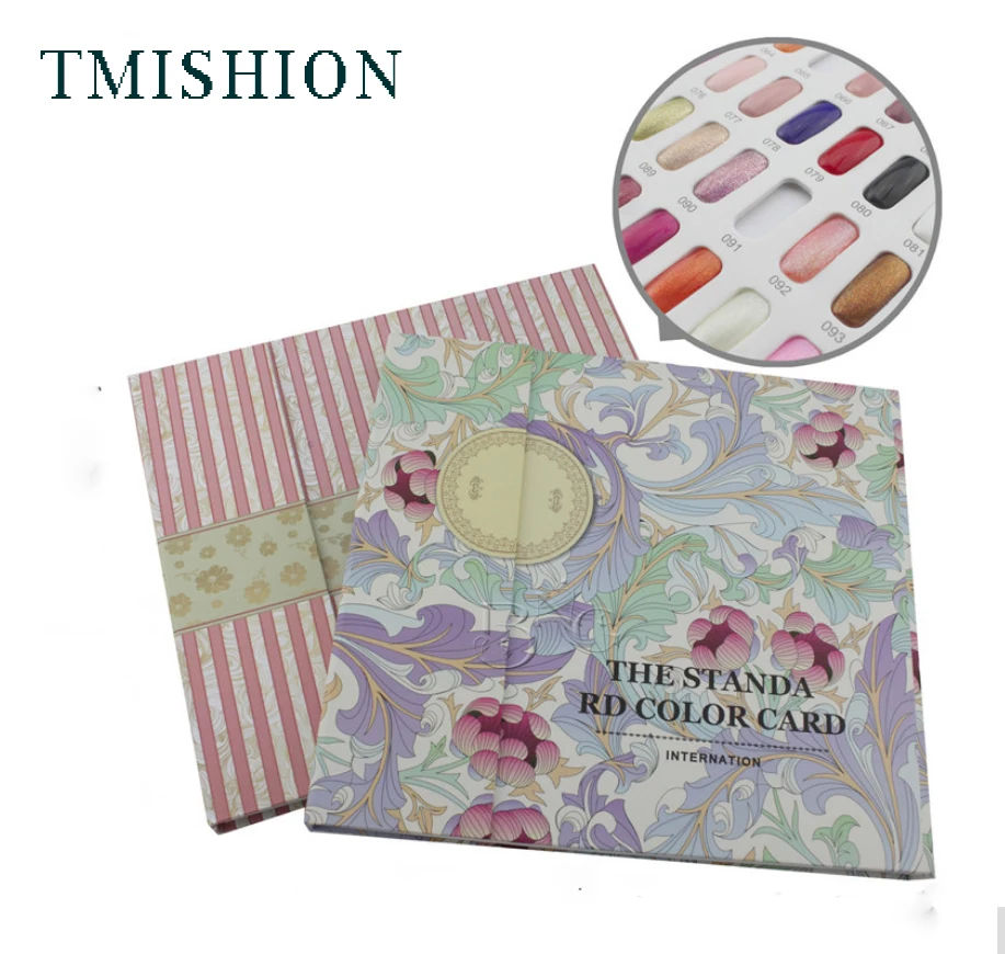 

TMISHION 120 Colors False Nail Art Display Chart Book Card Nail Polish Color Display Card Nail Art Showing Board Manicure Tool