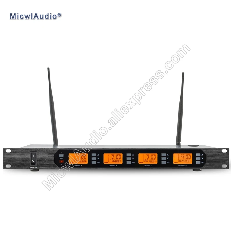 

D400 4x100 Channel Digital Wireless Microphone System Mix the Gooseneck and Bodypack and Handheld Micwl.Audio D400-013