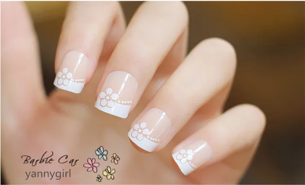 22 Pieces/lot The shiny short french pink full nail trips