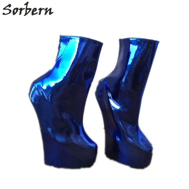 blue metallic boots