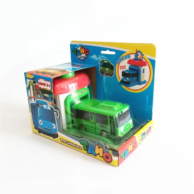 One piece Korean Cute Cartoon garage tayo the little bus toys model mini tayo plastic baby araba oyuncak car for kids brinquedo 7