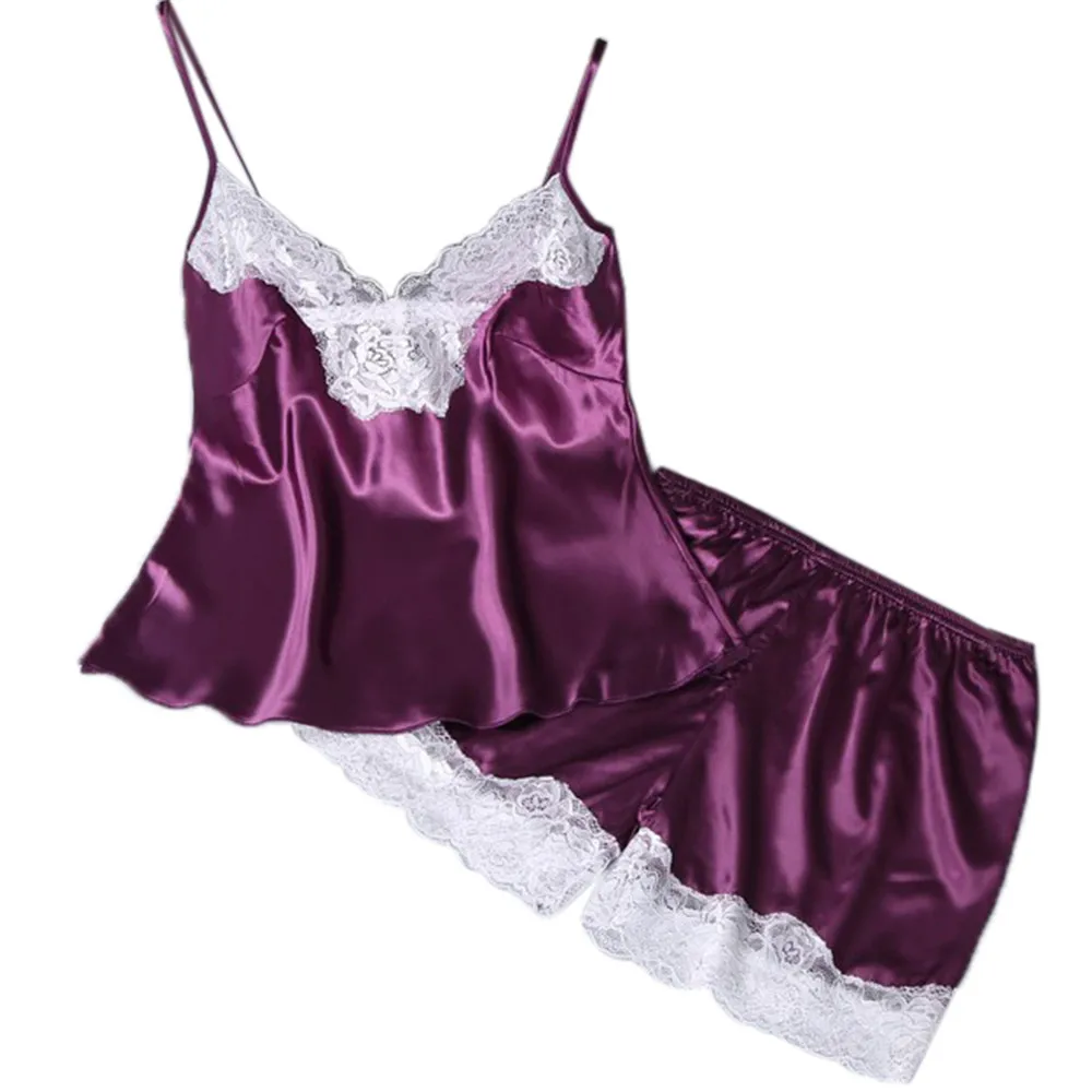 YOUYEDIAN женское нижнее белье, женская пижама, ночная рубашка, ночная рубашка, комплект нижнего белья, женская модная Сексуальная кружевная одежда для сна, женское белье# w35 - Цвет: Фиолетовый