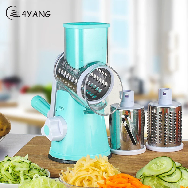 

4YANG Mandoline Slicer Manual Vegetable Cutter with 3 Stainless Steel Blades Onions Potato Carrot Grater Slicer Kitchen Tools