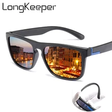 Для Мужчин Поляризованные TR90 солнцезащитные очки Винтаж анти-УФ водителей автомобилей черный очки прямоугольные оттенки Для мужчин Oculos masculino