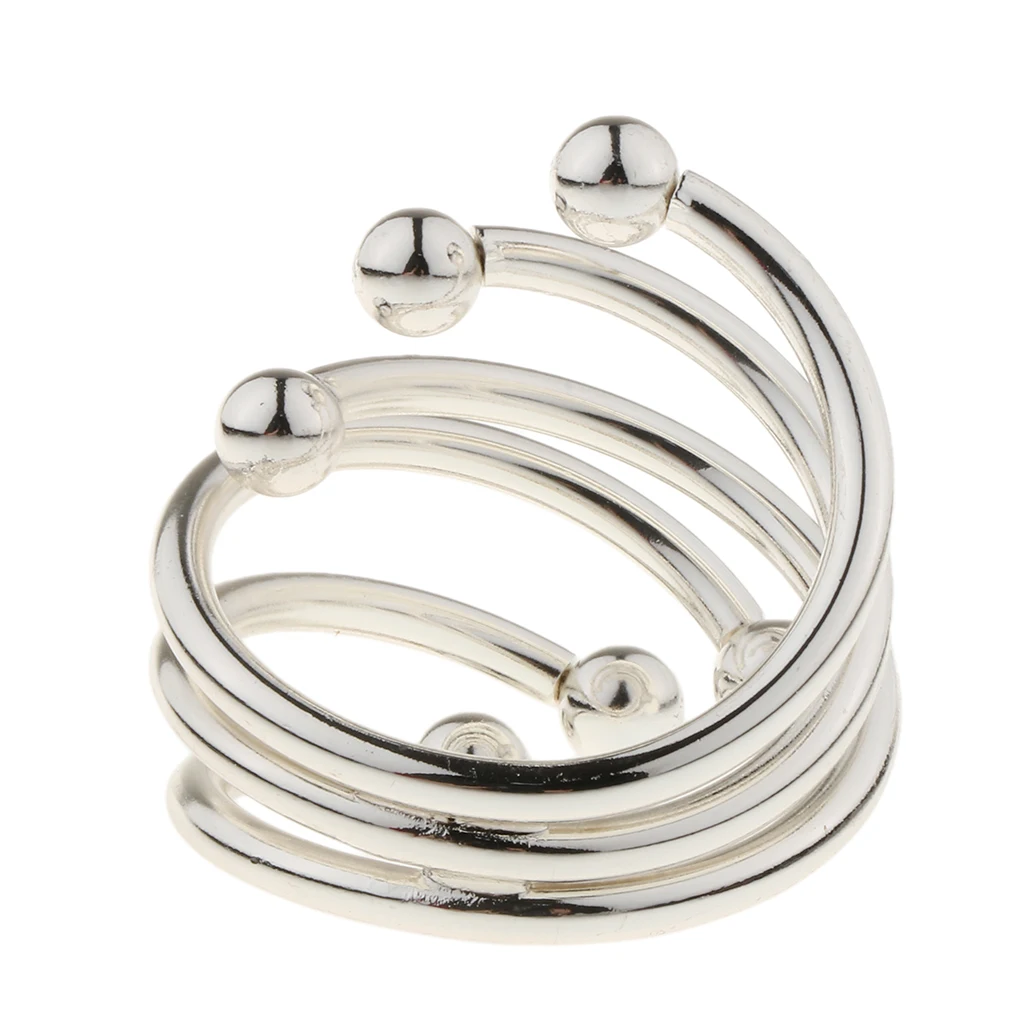 Fashion Round Metal Napkin Ring Napkin Buckle Hotel Banquet Six-Bead Spring Napkin Ring Wedding Birthday Party Supplier 